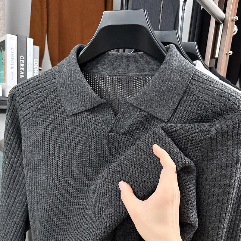 Men's Spring And Autumn Trendy All-matching Scissors Collar All-matching