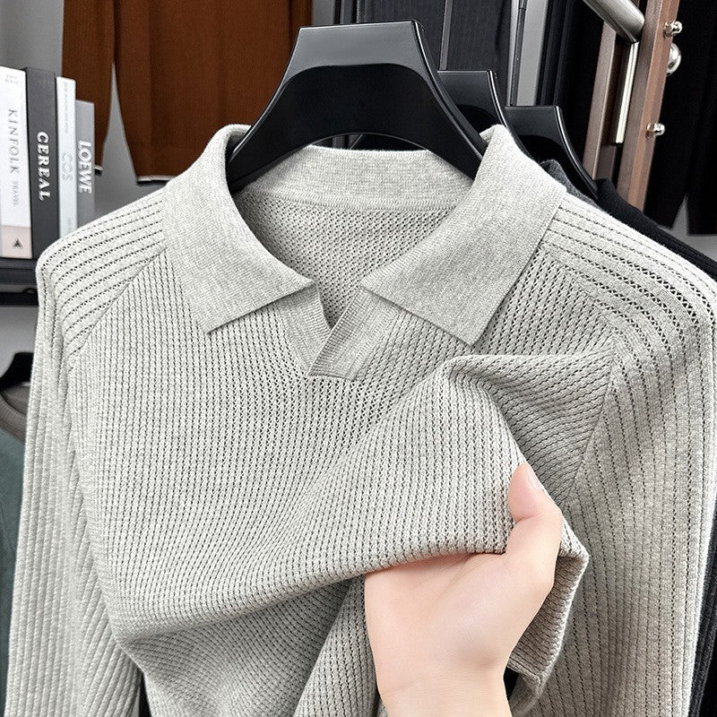 Men's Spring And Autumn Trendy All-matching Scissors Collar All-matching